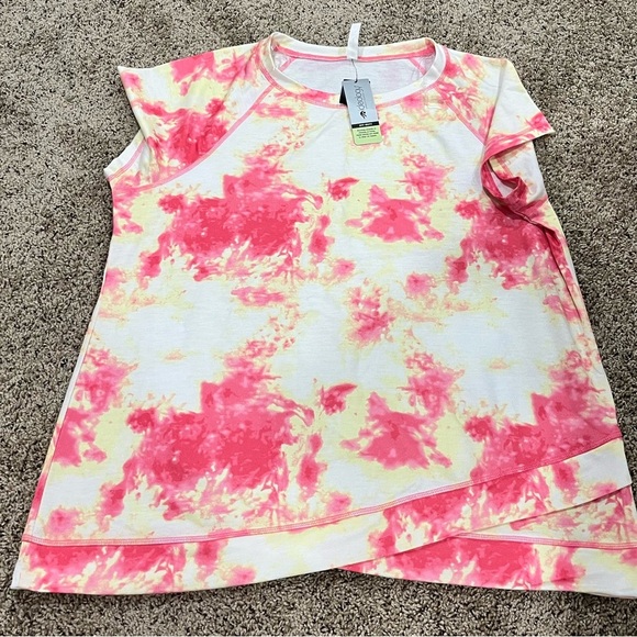 Ideology Pink and Yellow Tie-Dye Short Sleeve Tee - Picture 1 of 4